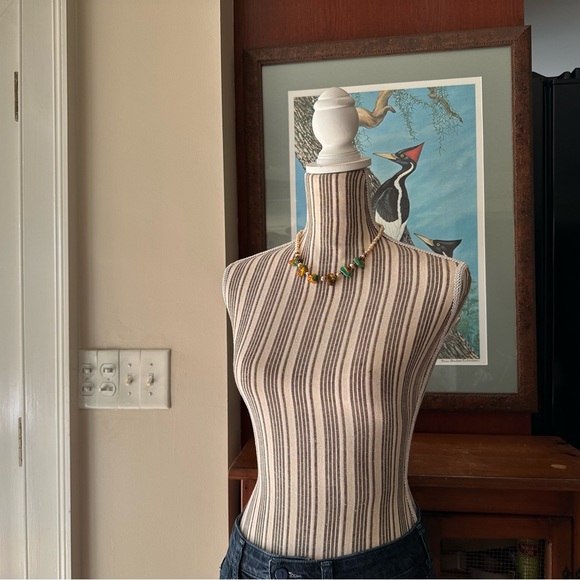 Golden Pearl & Italian Colorful Glass Beads Short Necklace Handmade OOAK - Picture 12 of 15